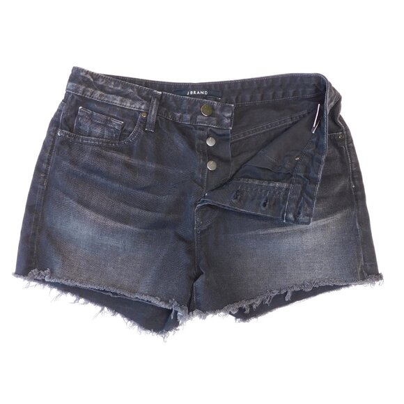 J Brand Gracie Denim Shorts | Black/Gray | High Rise | Button Fly |  EUC | 27 - Picture 2 of 10